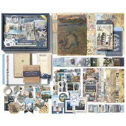 Vintage Travel - Themed Stationery Gift Set - 154 Pcs Scrapbooking & Reward Supplies (A)