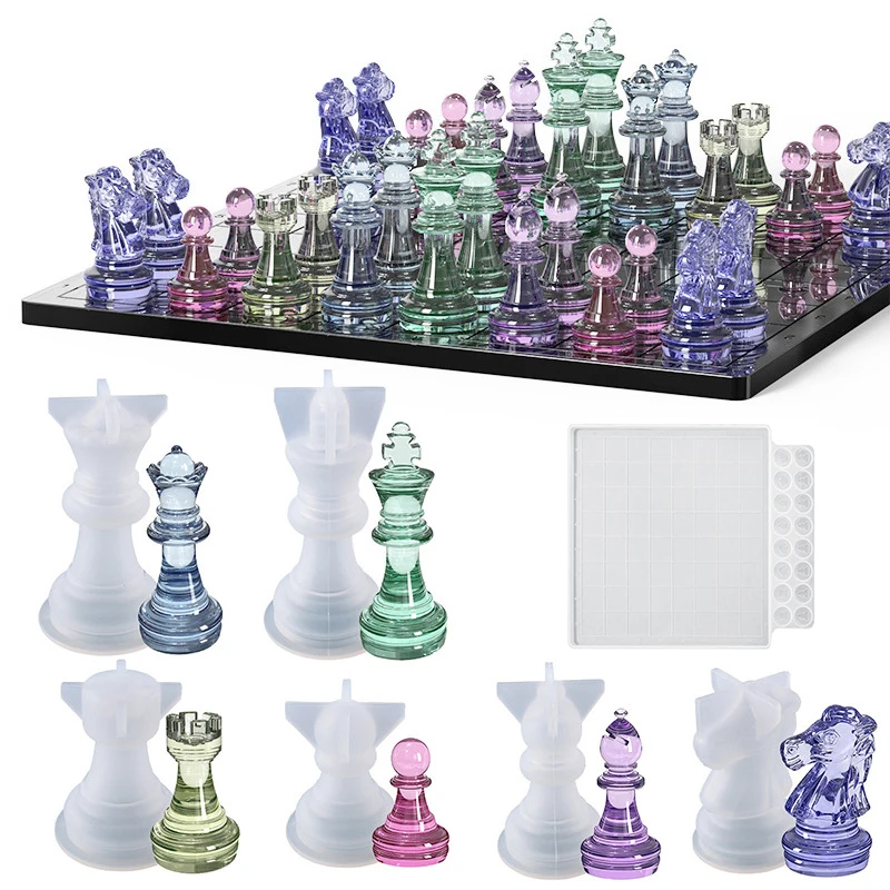 

1PC DIY Crafts Jewelry International Chess Chess Pieces Silicone Mould Epoxy Resin Mold