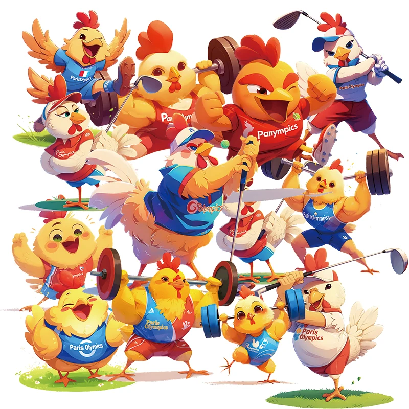 

Наклейка с цыплятами спортсменов жизни эстетическое украшение из ПВХ детские канцтовары для скрапбукинга школьные принадлежности