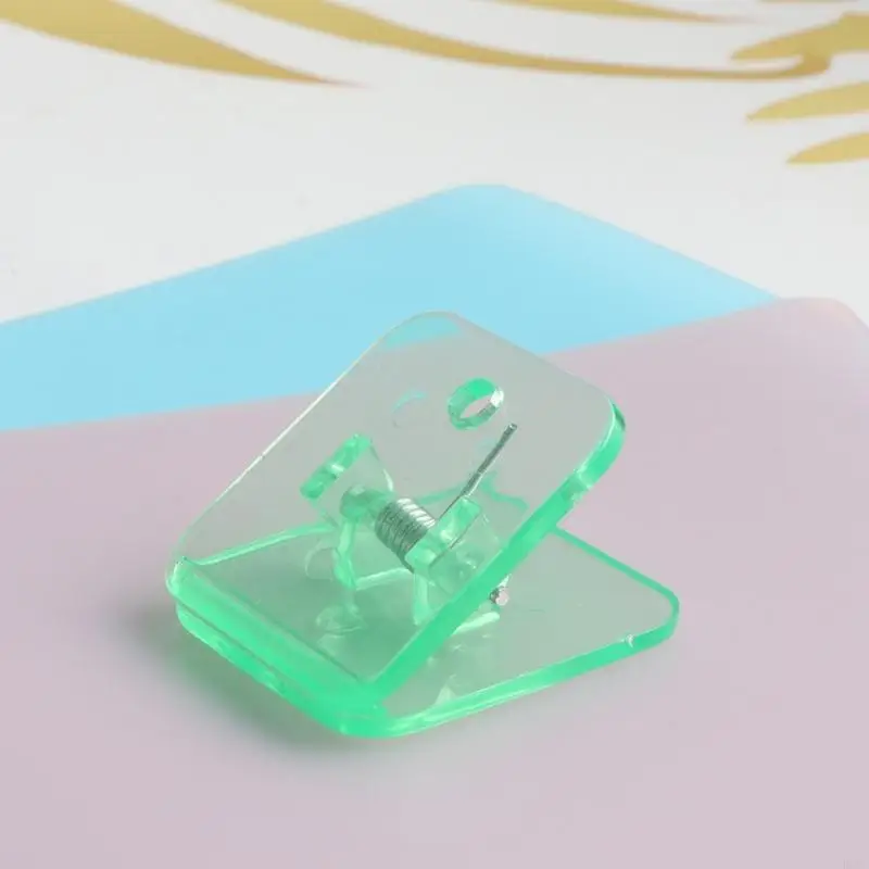 10개 아크릴 종이 클립 사각 종이 클램프 문서 정리 클립 30x32mm