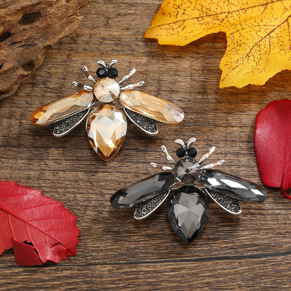 Muylinda黒クリスタルかわいい蛾ブローチピン小さなゴールドカラー昆虫ブローチ女性のためのスカーフクリップジュエリーブローチ花束 Aliexpress ジュエリー アクセサリー
