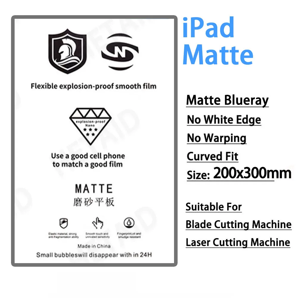 25/50 Pcs Tablets Pad HD Clear Matte Anti-blue Hydrogel Film for Cutter 11 inch LCD Screen Protector Front Film Cutting Machine
