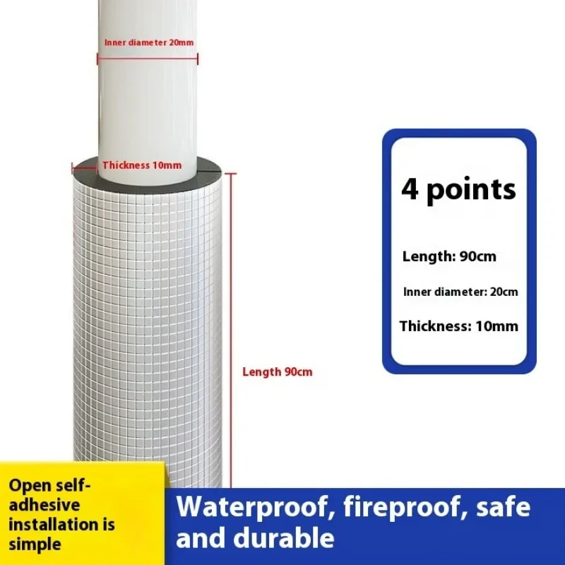 Open-style Self-adhesive Foam Pipe Insulation For Water Pipe Air-conditioning Aluminum Foil Insulation Sleeve Inner Dia 27mm