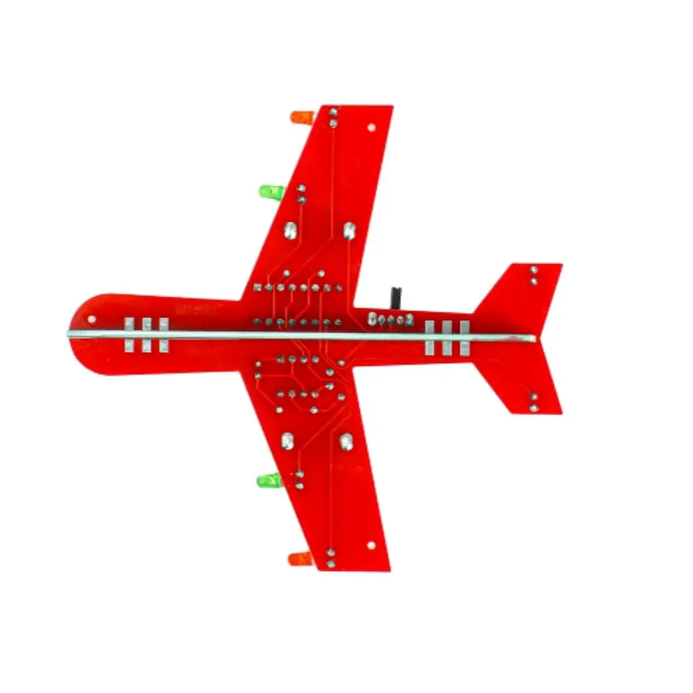 Learning Soldering DIY Airplane Kit 3 Color LED Flashing Lights Airplane Soldering Project Kit for Student Practice