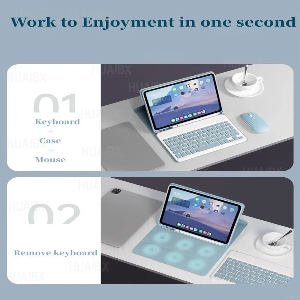 Versatile Shell for 8.7 Inch Tablet with Detachable Keyboard Cover