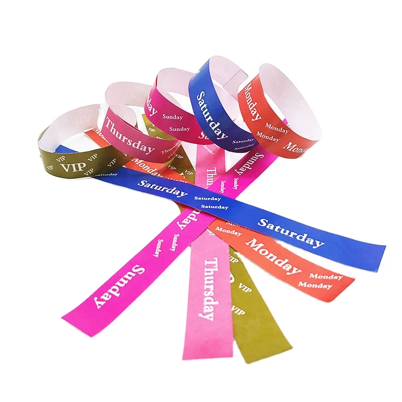 DDJOY One time use Tyvek Band Paper Wristbands Promotional Printed Waterproof Wristband for Event