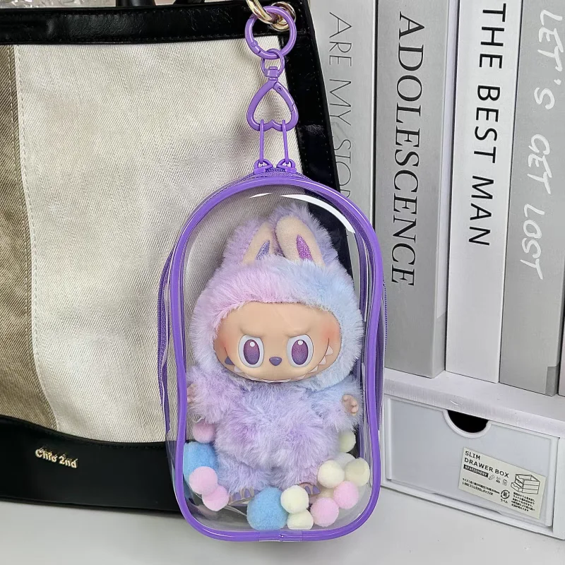 Labubu Transparent Protector Case – Display & Storage Bag for 15/17cm V2/V3 Doll Outfit Accessories (Only Case) 2