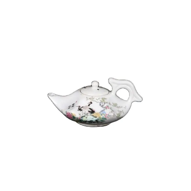 

Chinese Old Porcelain Pastel Songhe Yingchun Pattern Kung Fu Teapot