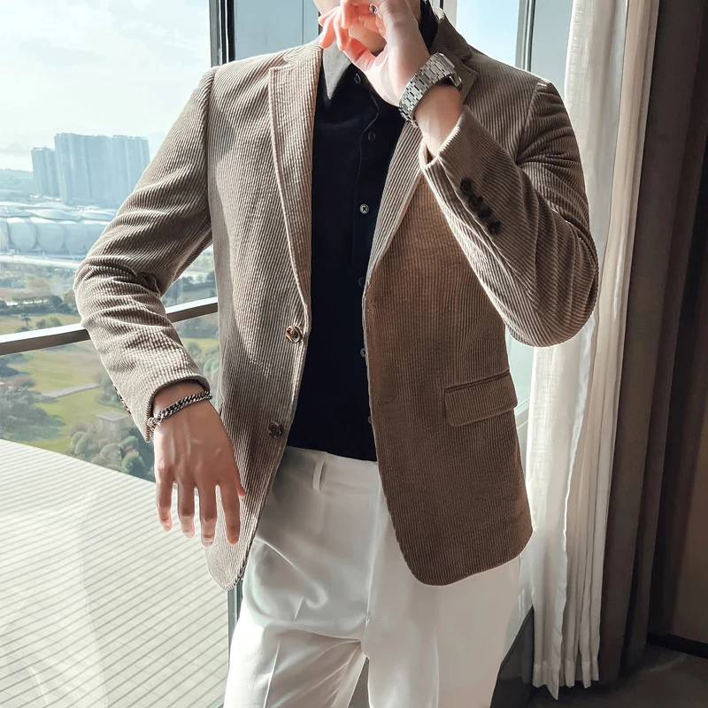 2023 erkekler bahar yüksek kalite İş Blazers/erkek Slim Fit