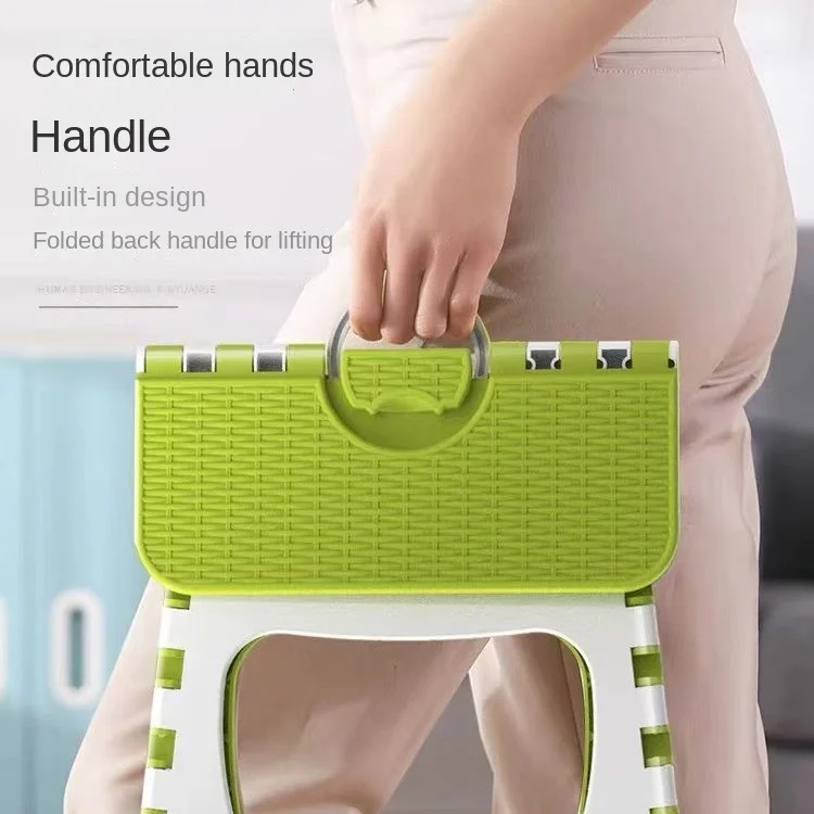 Folding Plastic Small Stool Portable Thickened Household Space-saving Outdoor Fishing Bench Horse Chair Lightweight Shrink