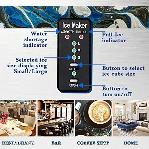 

Portable Ice Maker Machine Countertop 39LBs Ice/24H Stainless Steel, Ice Cubes in 8 Mins, Chewable Crunchy Style Ice Crusher an