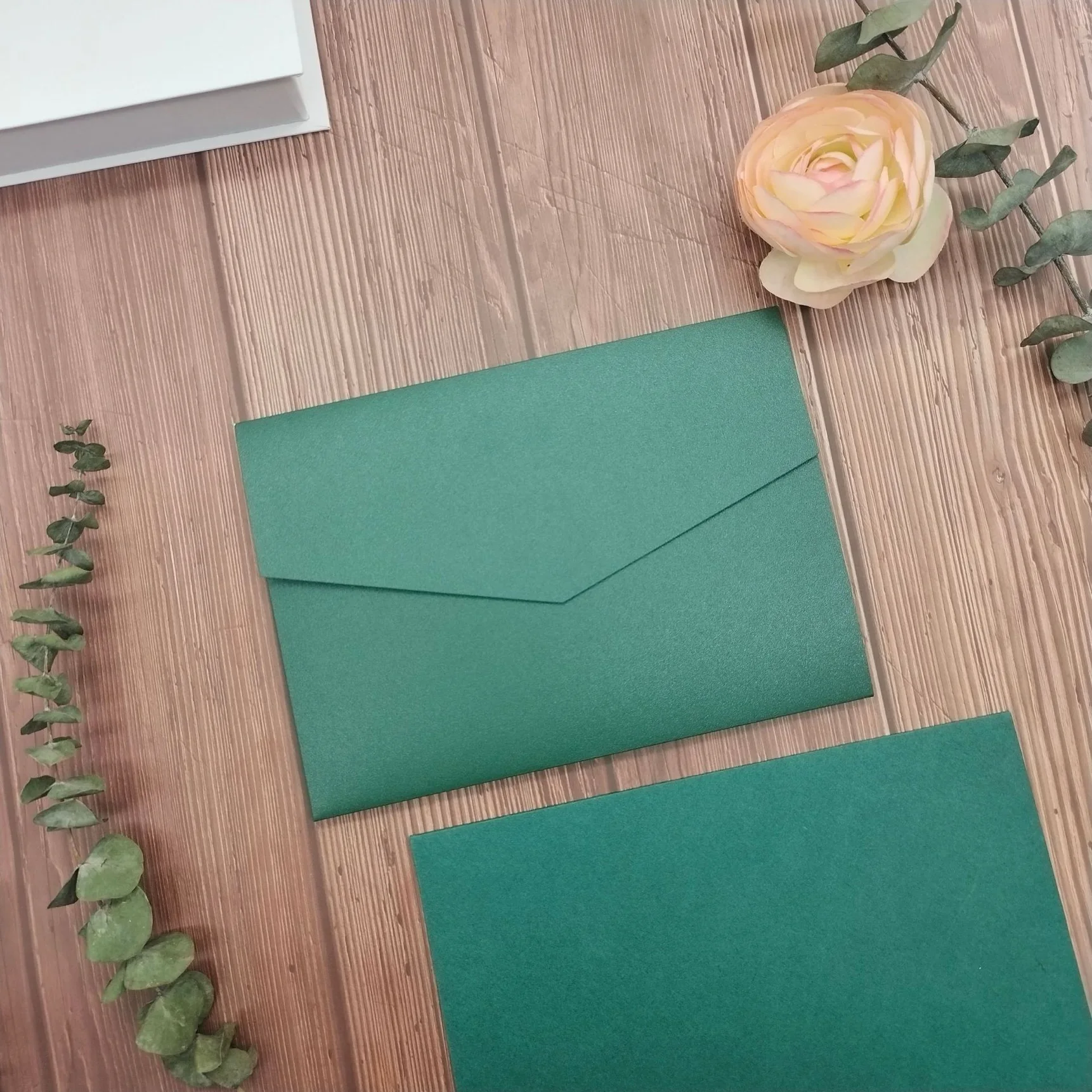 Wedding Invitations Tri-fold Pocket Wedding Invitation Cover Light Green Engagement XV Baptism Simple Invitations Envelope 20pcs