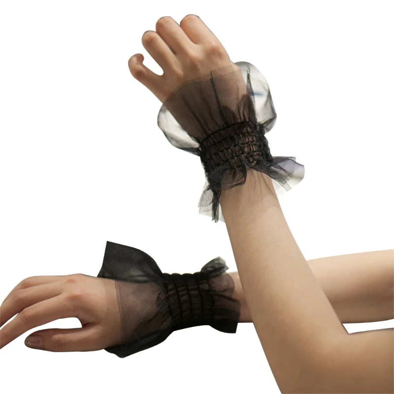 Removable Wrist Warmer Ruffled False Cuffs Lace for Hoodie Sweater Wedding