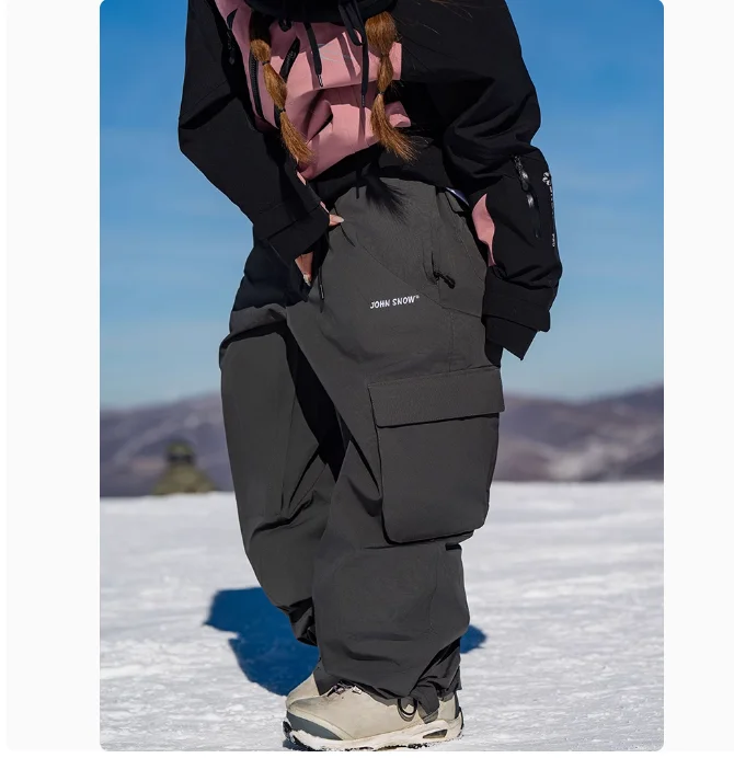 Ski Pants John Snow 3L Loose Snowboard Wear Waterproof Windproof Warm Snow Trousers Women Men Jumpsuit Winter Outdoor Skiing Pants