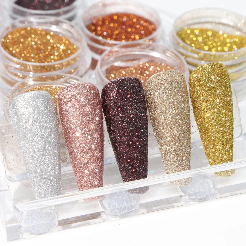 10g Sparkling Gold Silver Glitter Powder Nail Decoration Chrome Pigment  0.2mm Loose Sequins Birthday Party Nails Art Accessories - AliExpress