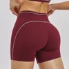 84472-1adaed.jpg Shorts de yoga et de sport pour femme, taille haute, couleur contrastante, effet push-up, pour la course en extérieur et le fitness