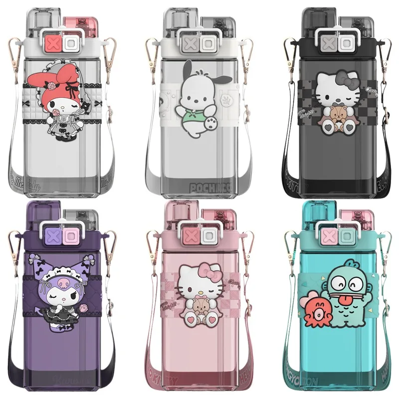 

Мультяшная Sanrioed My Melody Cinnamoroll Hellokittys Милая пластиковая соломенная чашка Kawaii портативная большая емкость чашка для воды детский подарок
