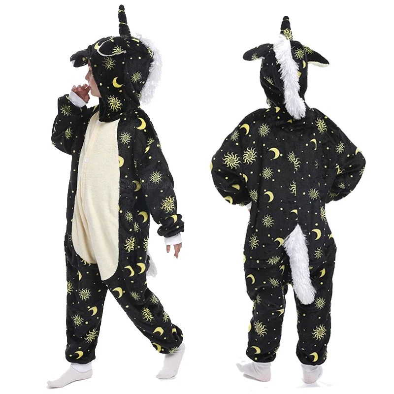 Kigurumi Children's Pajamas For Boys Girls Unicorn Pajamas Flannel Kids Panda Pijamas Suit Animal Sleepwear Winter Cat Onesies