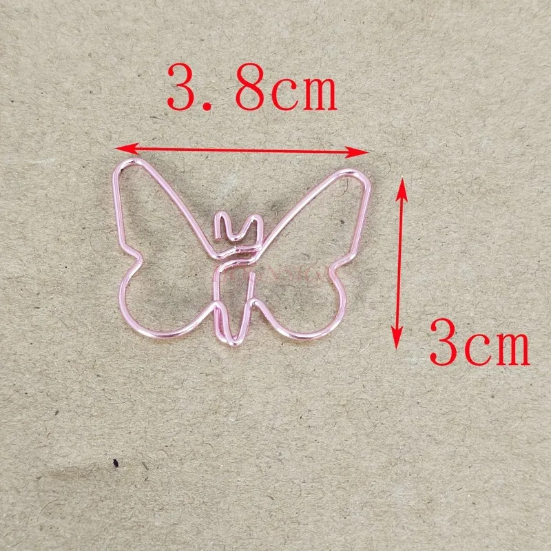 12pcs Pink butterfly paper clip stainless steel pin gourd pin animal clip card can bookmark