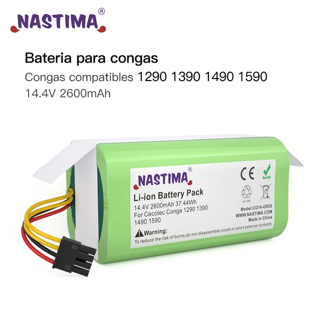 2600mAh Li-Ion Batería de Repuesto para CECOTEC Conga 990, 950
