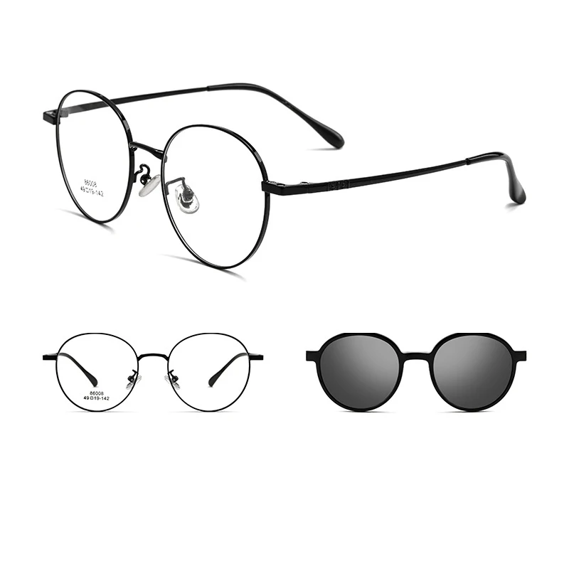 Women Polarized Clip On Sunglasses Fashion Round Titanium Alloy Optical Glasses Frame Female Sunshades Eyewear protective sunglasses protective glasses