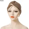 Muslim Scarf Hijabs Turbans African Headtie Braid Hat for Women Pleated Beanie Headwrap Hair Accessories Indian Bonnet Hats 1