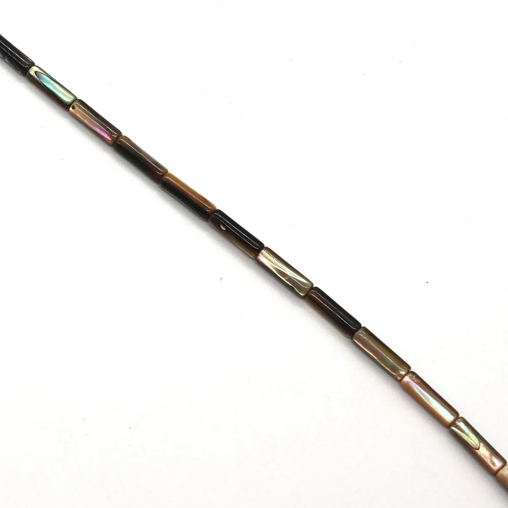 One Share Through Hole Tube Beads Abalone Shell Jewelry Natural Shell Necklace for DIY Jewelry Accessories 4x13mm Charm Bracelet