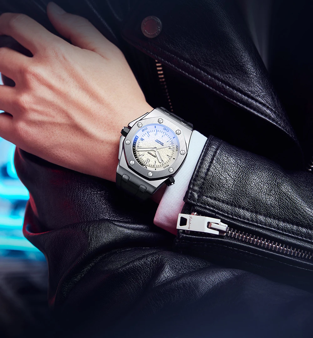 SANDA Top Brand Sports Men Mechanical Wristwatch Luxury Automatic Watch Men's Stainless Steel Waterproof Clock