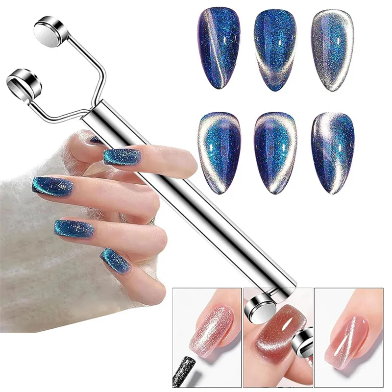 3 IN 1 Cat Eye Nail Art Magnet Y-Shaped Double Head