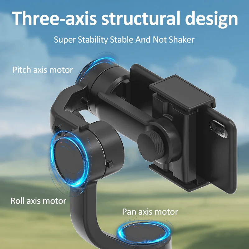 Stabilisateur 3 Axes Pour Smartphone - Support Cardan Portable Anti-vibration F8 - Compatible Téléphones Jusqu'à 7 Pouces