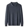 100% Wool Fashion Polo Sweater Men Top 2024 Winter Men Clothers Swethers Clothing Luxury Korean Vintage Simple Knitted Pullover 3