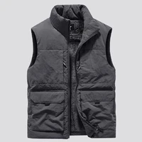 Vêtements multi-poches pour hommes, vestes d'hiver, manteau sans manches, mode grande taille 6XL, gilet chaud en polaire pour hommes 4