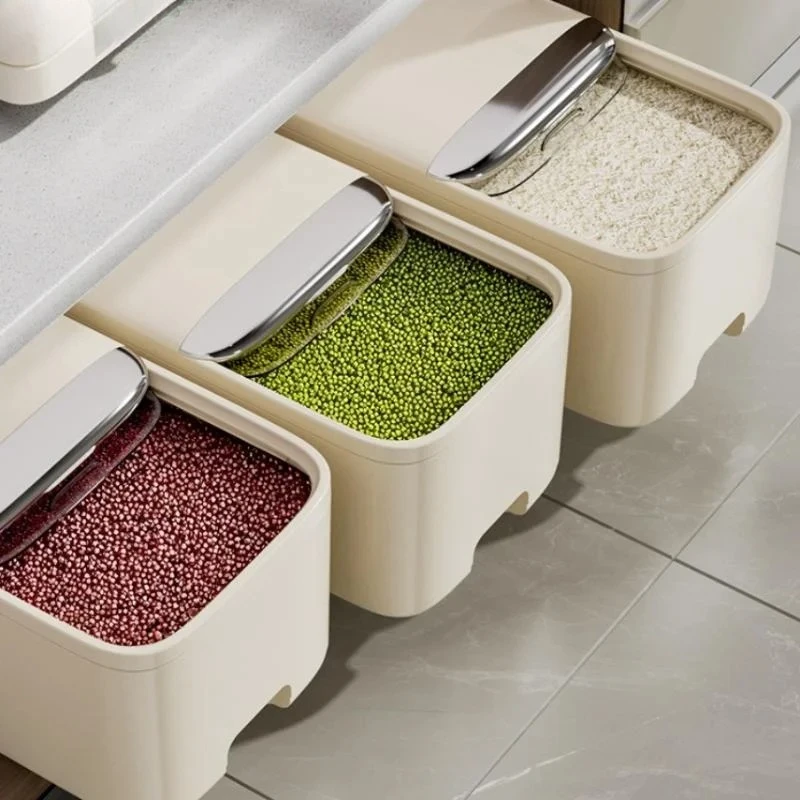 1PC Rice Storage Box with Lid, Home Rice Box, Can Store Grains, Suitable for Kitchen, Household, Restaurant Use, Storage Basket