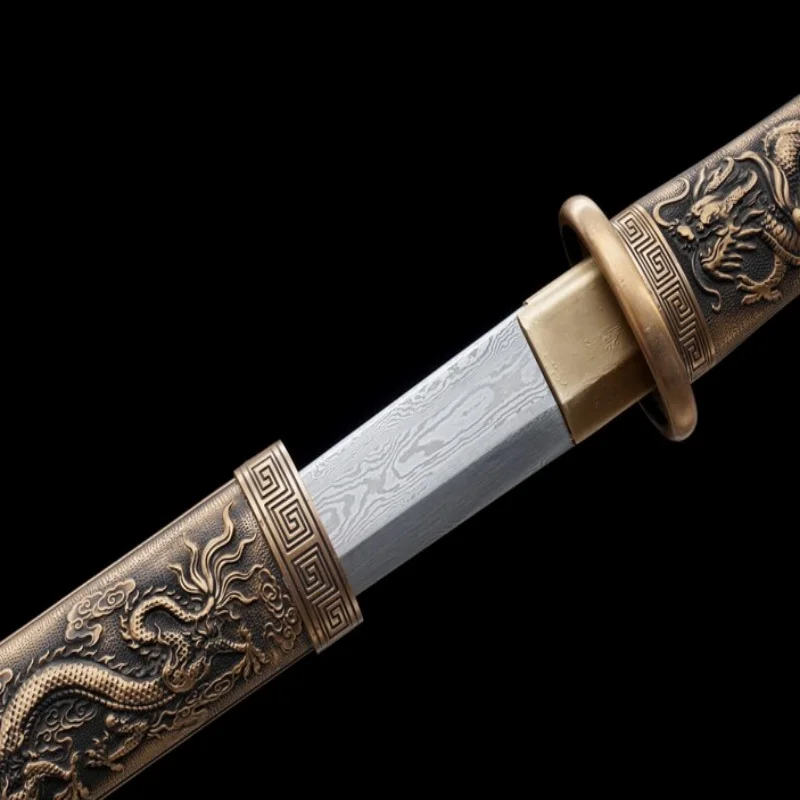 Longquan City Sword Tang Knife Tang Horizontal Knife Short Knife Forging Small Tang Knife Collectibles Crafts Cold Weapons