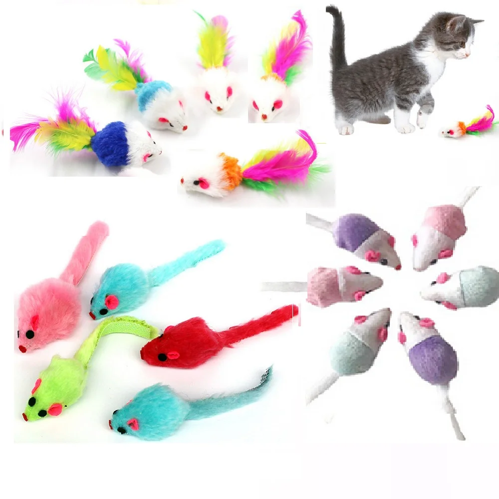 10/20/50pcs Mix Mice Feather Cat Toy Bite Resistance Plush Simulation Mouse Pet Toy Kitty Cat Mouse Toy Indoor Cat Game Supplies 10/20/50pcs Mix Mice Feather Cat Toy Bite Resistance Plush Simulation Mouse Pet Toy Kitty Cat Mouse Toy Indoor Cat Game Supplies