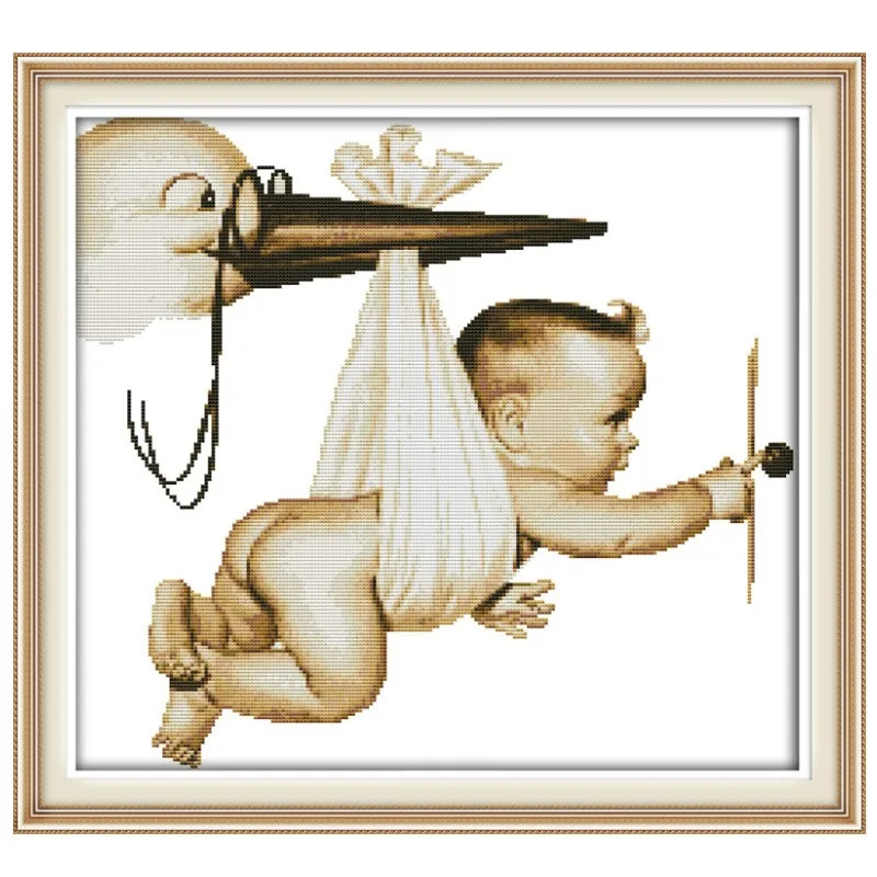 Flying Baby Home Decor Blank Cross Stitch Counted Cross Stitch cross stitch kit DIY Handmade Needlework Set Set Baby