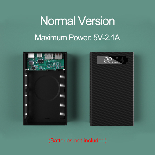 Power Bank Case Support Quick & Wireless Charger Detachable 18650 Power Bank Without Battery Charge QC 3.0 PD DIY Shell