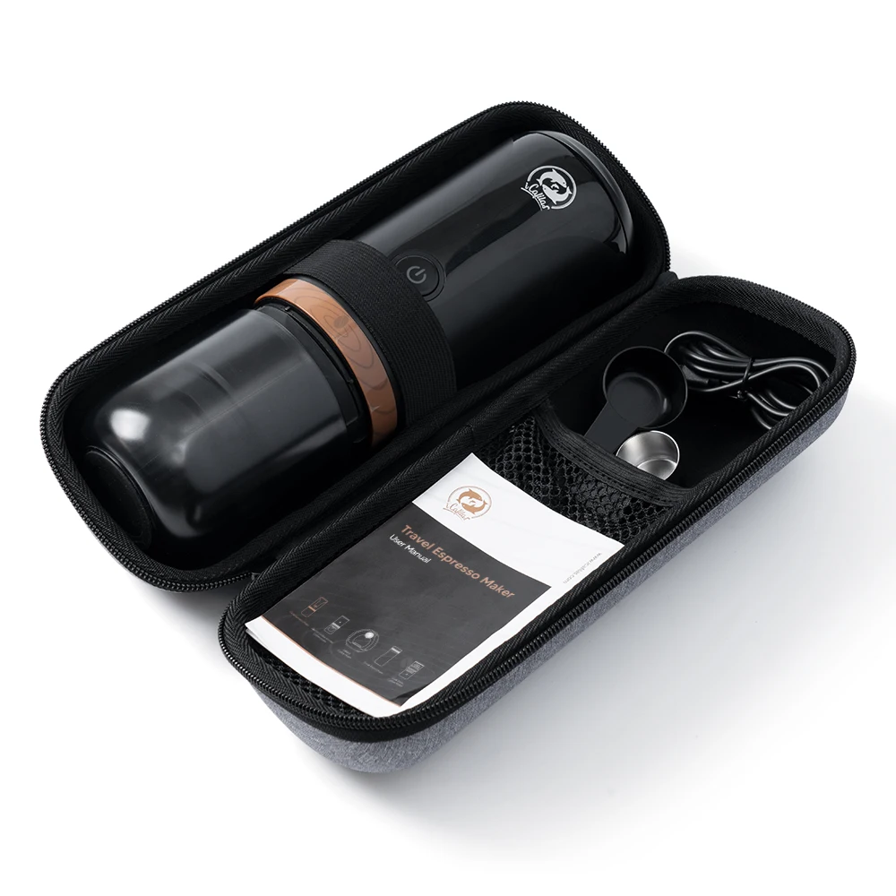 Espresso Coffee Maker iCafilas Travel espresso machine for capsules Italian coffee machine and ground coffee stainless steel for travel
