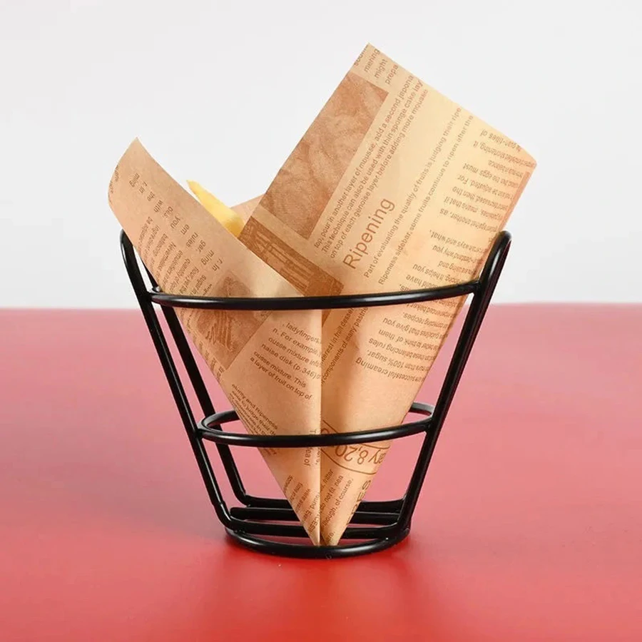 1PC snack Chip basket Creative Iron Craft snack Chip basket Round net Fried basket Fried chicken basket Bread basket Kitchen