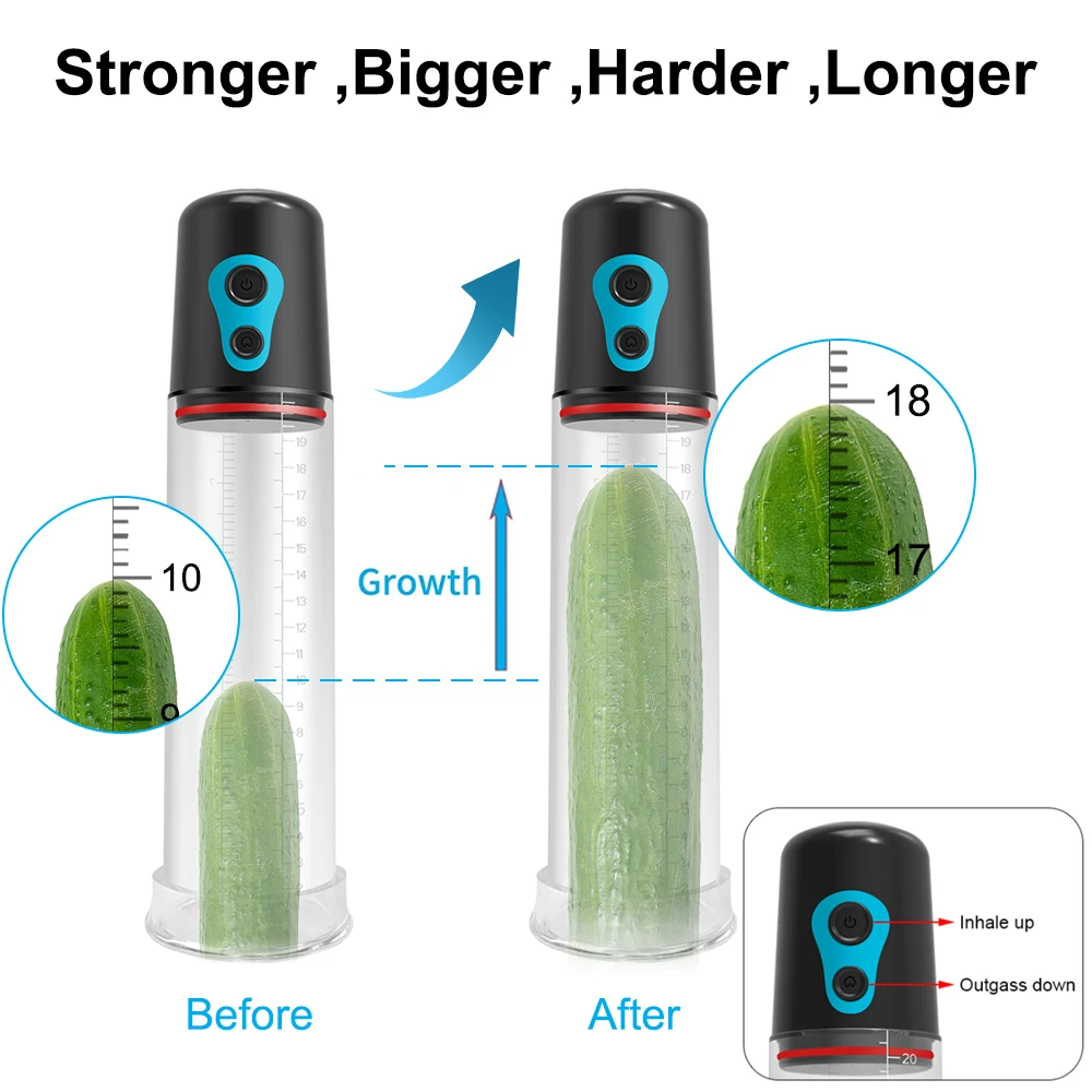 Electric Penis Pump Penis Enlarger Vacuum Pump Sex Toys for Men Male  Masturbator Penile Bigger Trainer Penis Enlargement