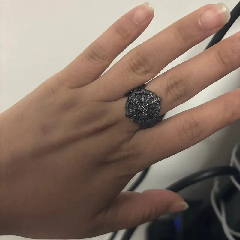FF15 Final Fantasy XV Ring of the Lucii Opening Black Rings for Men Women Noctis Lucis Caelum Metal Rings Fans Cosplay Jewelry 5
