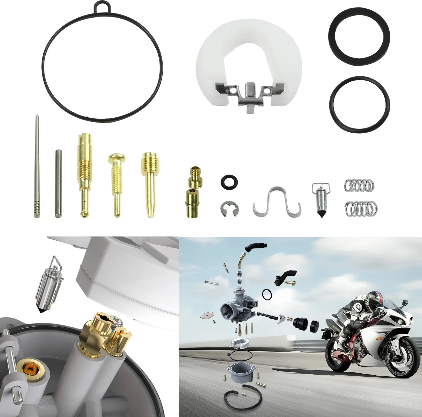 Carburetor Repair Rebuild Kit 2 Set 19mm Carb For 50cc-110cc ATV Quad Pit Dirt Bike Go Kart Taotao Buggy Motorcycle carburetor repair tool kit