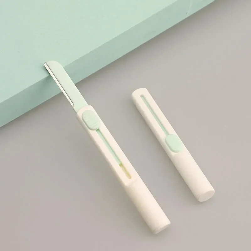 1 cylindrical telescopic eyebrow trimmer stainless steel macro eyebrow shave shaving beauty tool