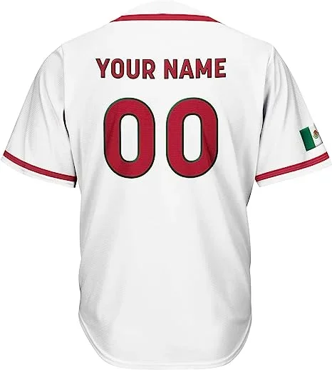 2024 Mexico Baseball jersey 3D Print Mesh Free Custom Name Baseball Shirt Men's Street Oversize Apparel Short Sleeve Sportswear 3