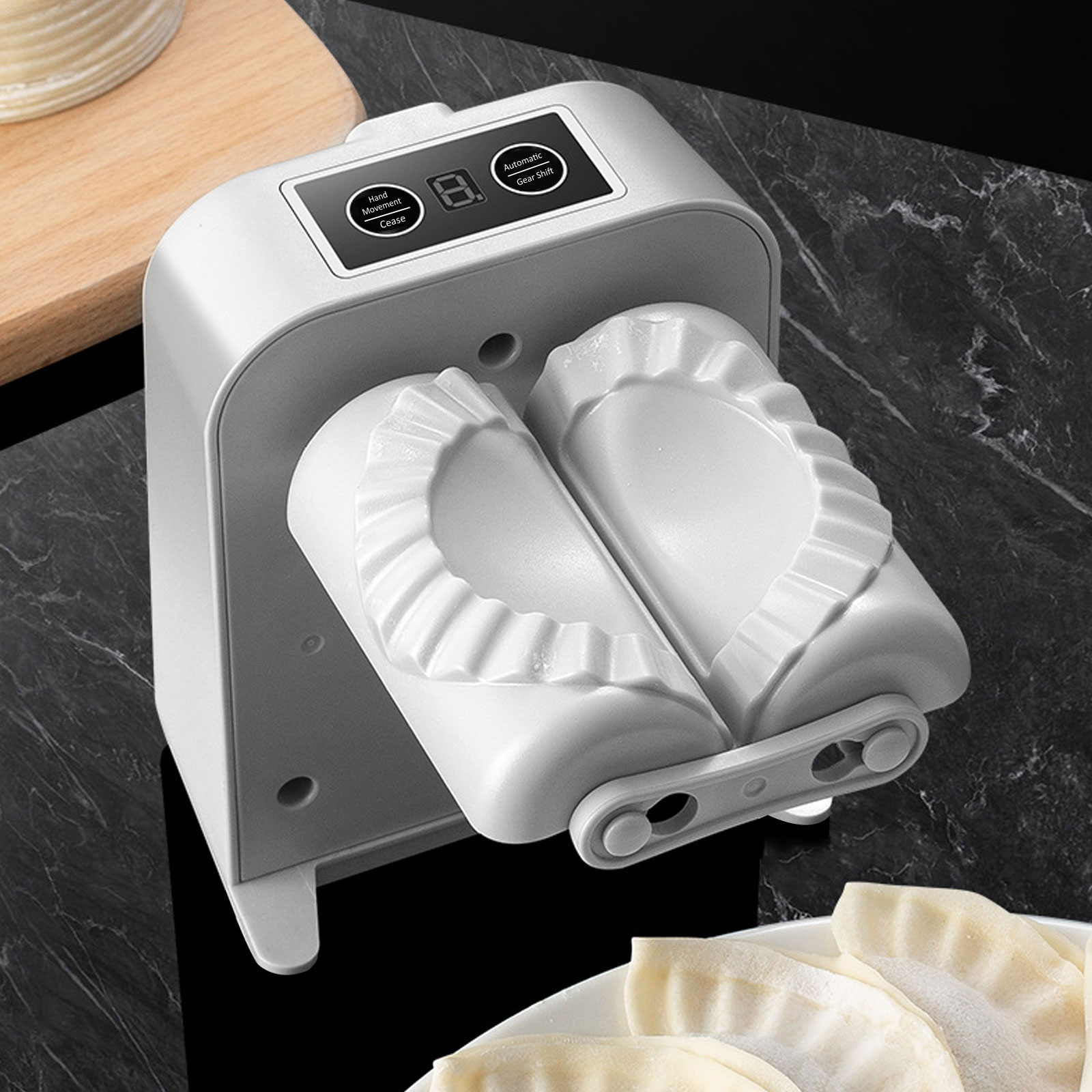 Electric Dumpling Maker 1200mAh Rechargeable 2 Modes Automatic with Filling Spoon Brush Efficient Dumpling Tool for Kitchen Home
