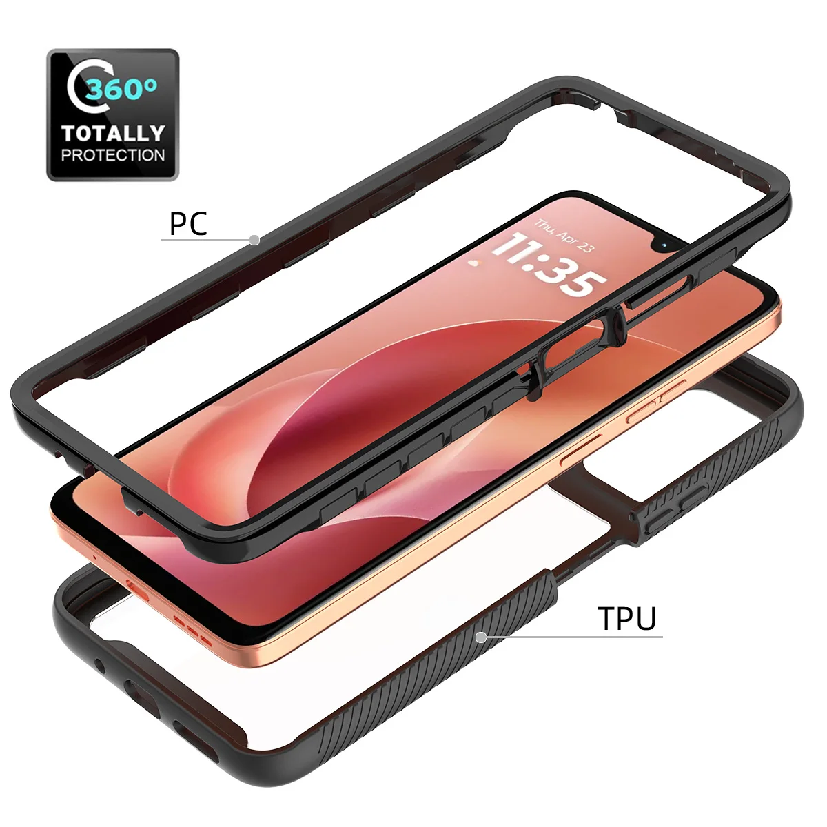 Hybrid Shockproof Armor Phone Case with Rugged Back Cover