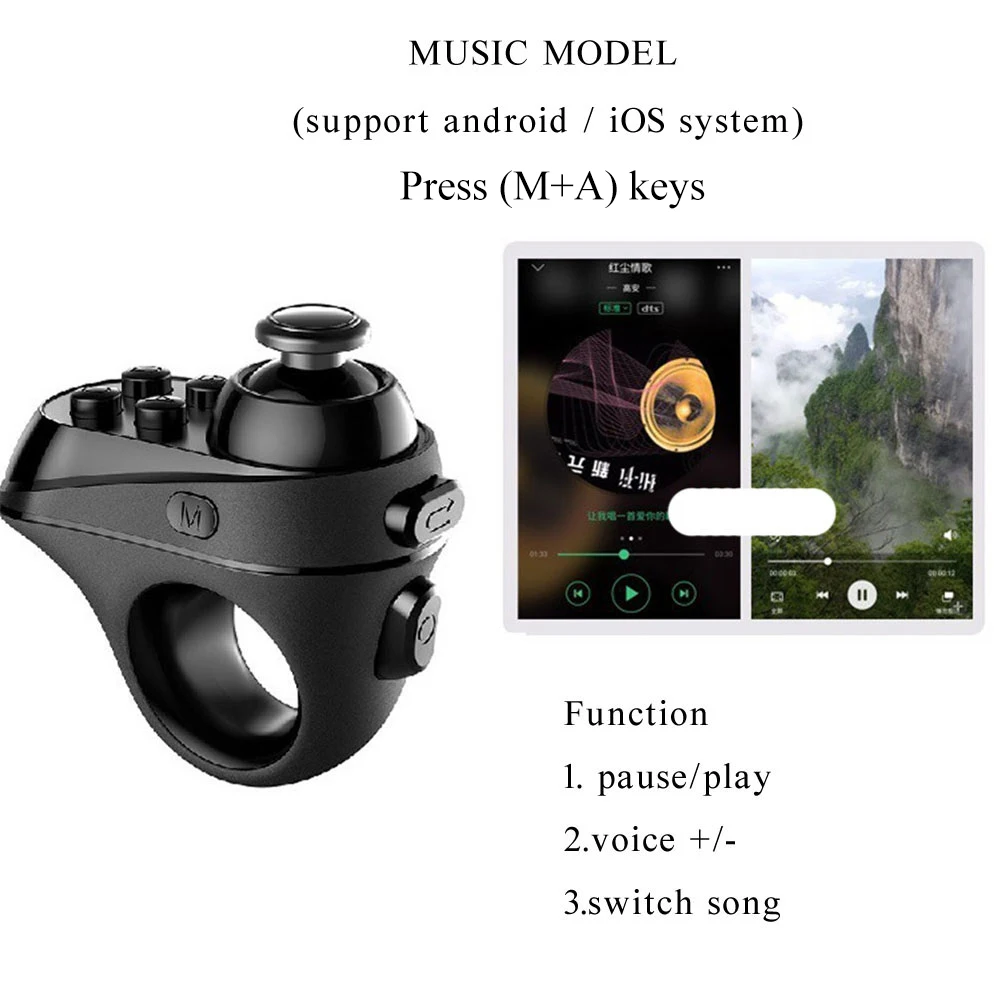 Bluetooth-compatible Gaming Finger Mouse Game Controller Handle Adapter Gaming Mice Gamer Pages Function Support Android iOS