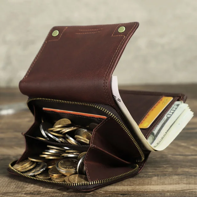 Cartera Monedero Hombre Cartera Hombre Con Cadena Cuero PU