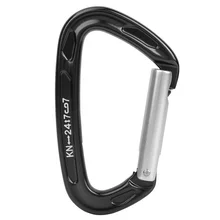 

1PCS Aerospace Aluminum D-Shape Screw Lock Carabiner Rock Climbing 24KN Outdoor ZW1803(Black) Carabiner