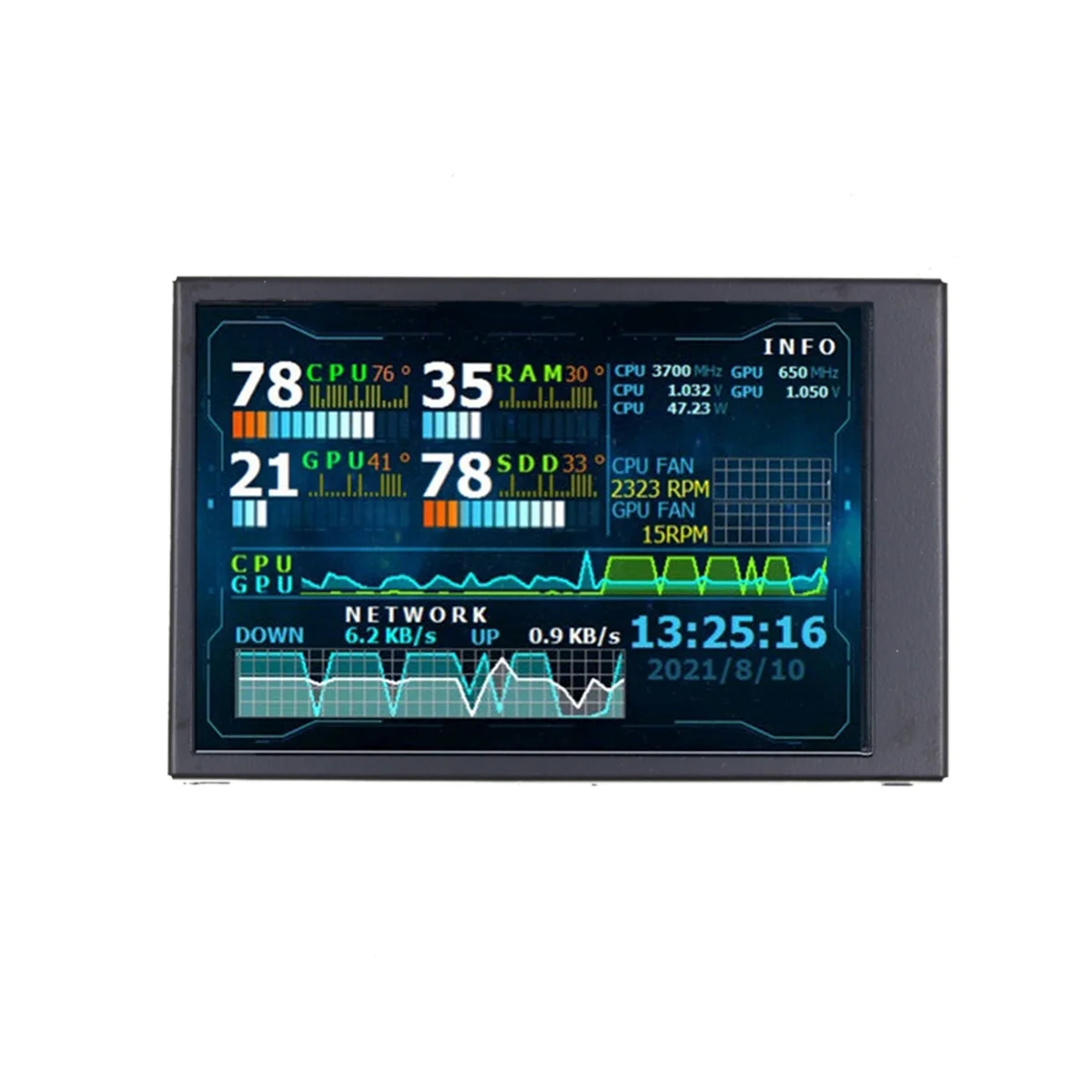 3.5 ġ IPS LCD  ÷, AIDA64 USB ǻ , USB LCD ÷, PC ̽,  ̴  ũ
